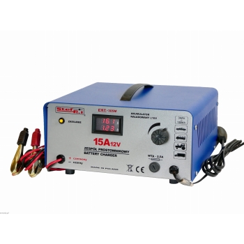 Prostownik STEFPOL EST-305M - 12V, 15A, pojemność ładowanych akumulatorów 34-150Ah   - wynajem